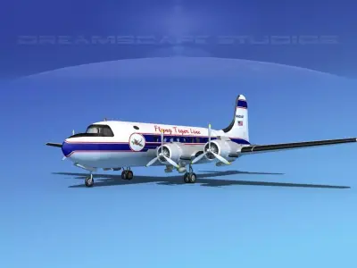 Douglas DC-4 Flying Tiger Line Cargo 3D model