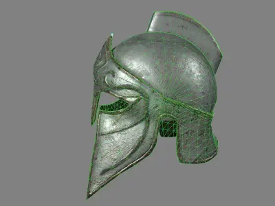 Helmet of spartan warrior Low-poly 3D model