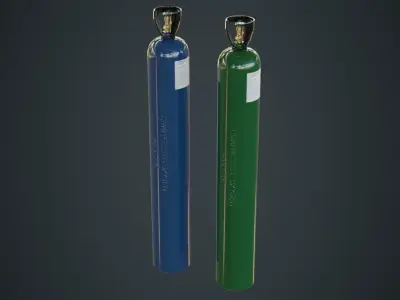 Gas Cylinder 2A Low-poly 3D model