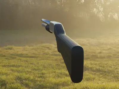 Shotgun in field Free 3D model