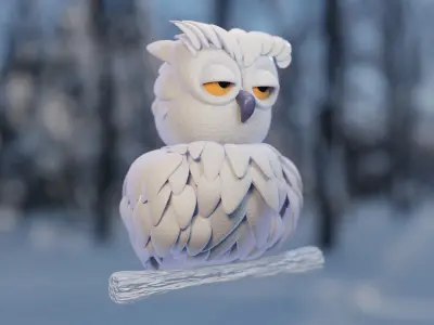 Stylized Owl 3D Models Low Poly Autumn and Winter Pack Low-poly 3D model