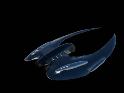 Spaceship 3D model Low-poly 3D model