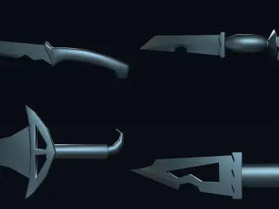 20 DAGGER BASE MESH-VOL02 Low-poly 3D model