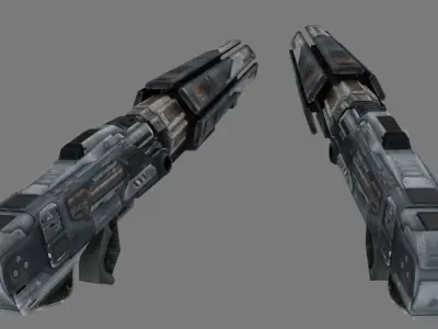 Laser rifle stylish gun low-poly 3D model Low-poly 3D model