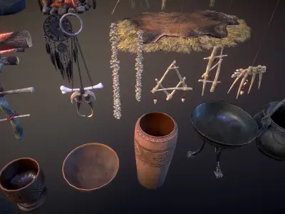 Shaman lair Low-poly 3D model