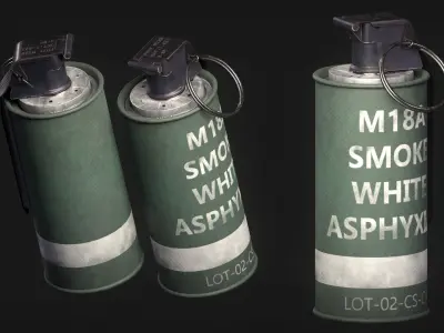 Hand Grenade Pack Game Asset Low-poly 3D model
