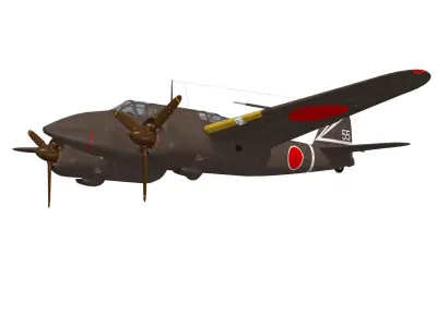 Kawasaki Ki-45 Kai Toryu 3D model