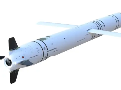 9M727 version of R-500 missile for Iskander-K system 3D model