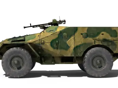 BTR-40 military vehicle Low-poly 3D model