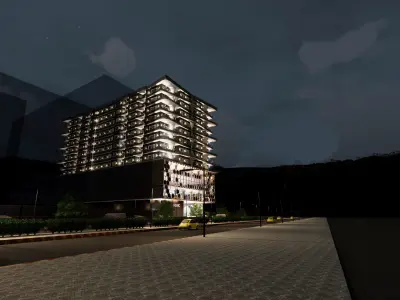 residential administrative and commercial tower 3D model