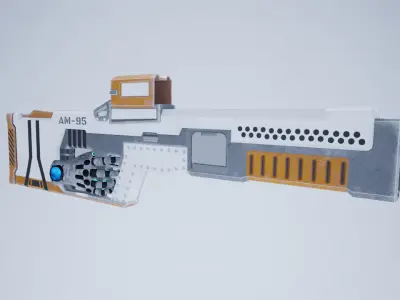 SciFi Guns Pack Low-poly 3D model