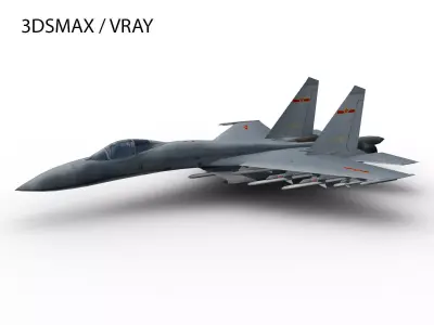 J-11 SHENYANG Low-poly 3D model