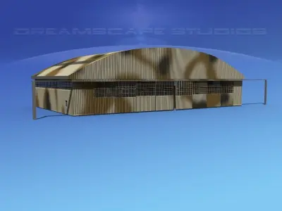 Aircraft Hangar M3 Low-poly 3D model