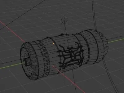 Scifi Jet engine 3D Model - Blender Free low-poly 3D model