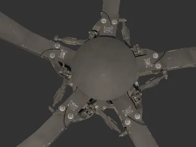 Main Rotor T 129 Atak Helicopter 3D model