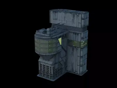 Cyberpunk Building 2 Low-poly 3D model purchase