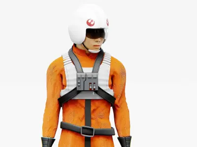 REBELLIAN PILOT Rigged for Unreal Engine - Unity - MIXAMO 3D model