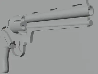 Highly detailed 3D revolver model Free low-poly 3D model