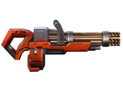 Assault heavy machine gun cannon naff barrel blaster laser arms Low-poly 3D model