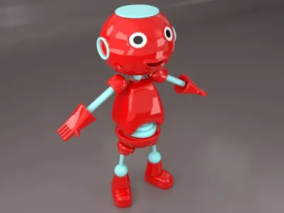 Cute Mini Robot Low-poly 3D model