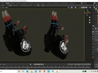 Cyber heart concept 3D model purchase