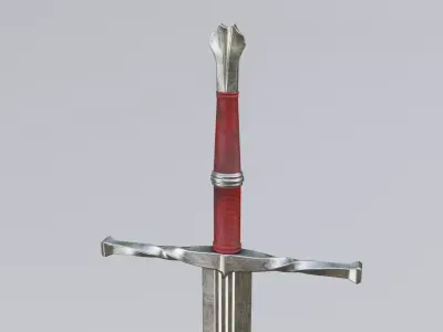 Medieval knight sword Low-poly 3D model
