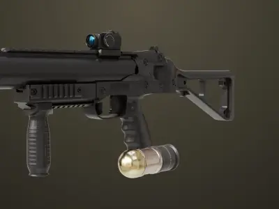 Grenade Launcher 06 Black All PBR Unity UE Textures Low-poly 3D model