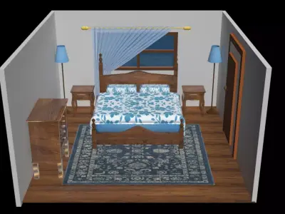 3D Bedroom Free 3D print model