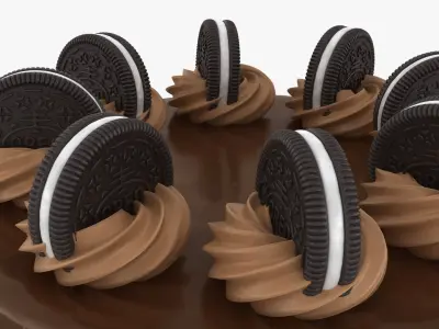 Oreo Cookie Cake 3D model