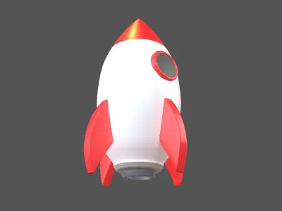 Cartoon Rocket V1 002 Low-poly 3D model