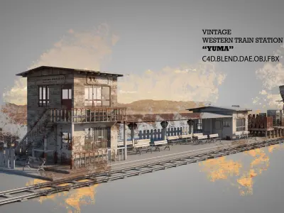 Yuma City Vintage Western Train Station 3D model