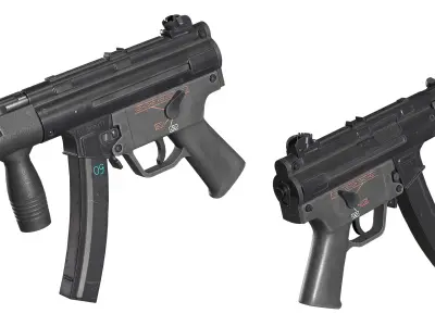 MP5k submachine gun  Low-poly 3D model