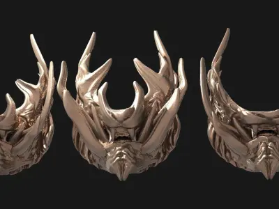 Horned lion masks 3 models  3D model