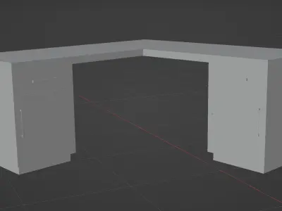 Wooden White Corner Desk Free 3D model