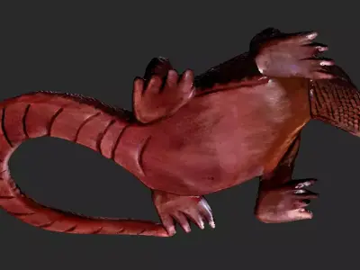 Wooden Komodo Dragon 3D model