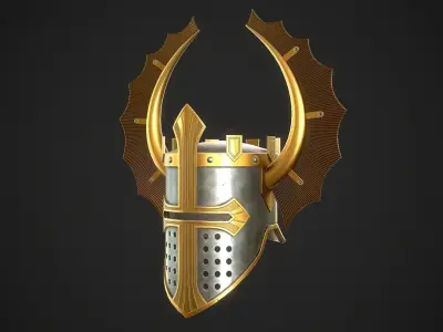 Knight Helmet 08 Low-poly 3D model