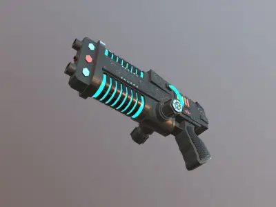 Sci Fi Gun Exa Low-poly 3D model