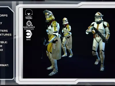Clone trooper Phase 2 star corps Low-poly 3D model