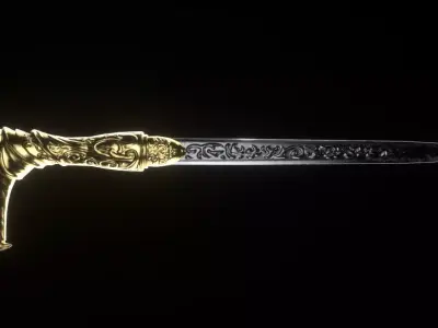 Assassins Creed Syndicate Cane Sword Low-poly 3D model