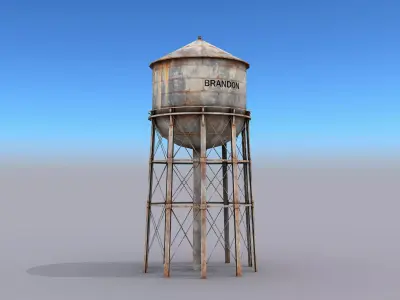 Water Tower Low-poly 3D model