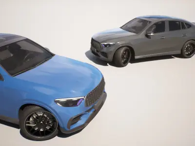 Coupe SUV - Mercedes GLC Coupe -Game Ready Vehicle Low-poly 3D model