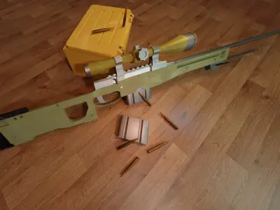 AWP and case Free low-poly 3D model