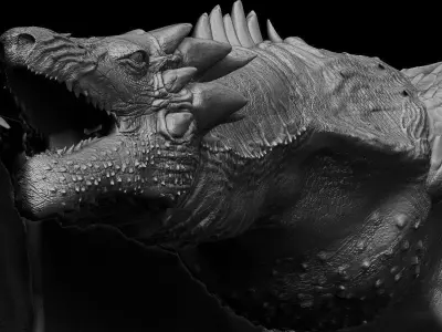 Dragon Printable and gameready PBR  Low-poly 3D model