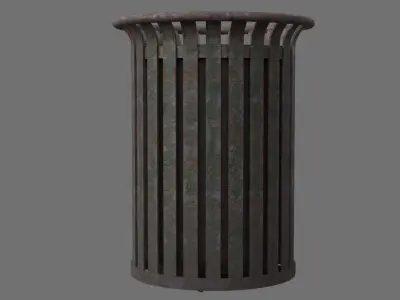 Dustbin 4C Low-poly 3D model