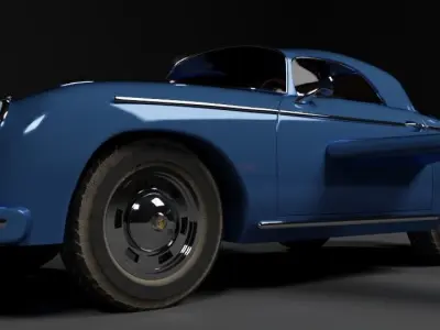 porsche jet car with detachable wings 3D model