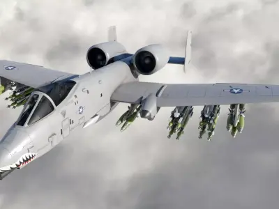 Low Poly PBR A-10 Tank Buster Low-poly 3D model