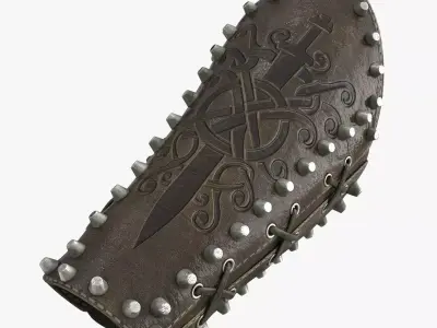 Embossed Arm Bracers Low-poly 3D model