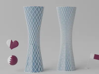 Tornado Tower Doha Qatar Landmark 3D model