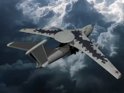 Beriev A-50 - Low Poly 3D model