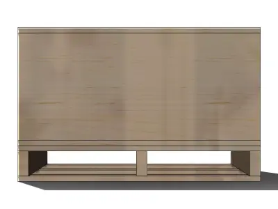 Box Wooden Pallet de Madeira com Caixa 3D model